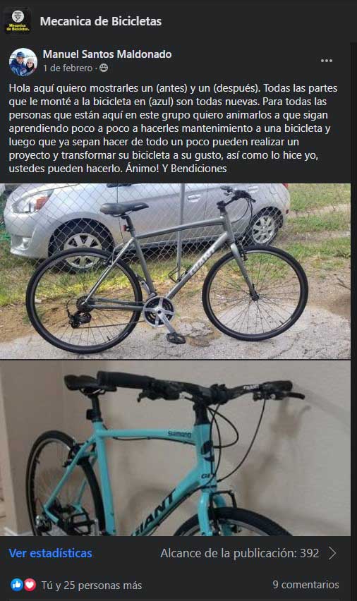 mantenimiento de bicicletas